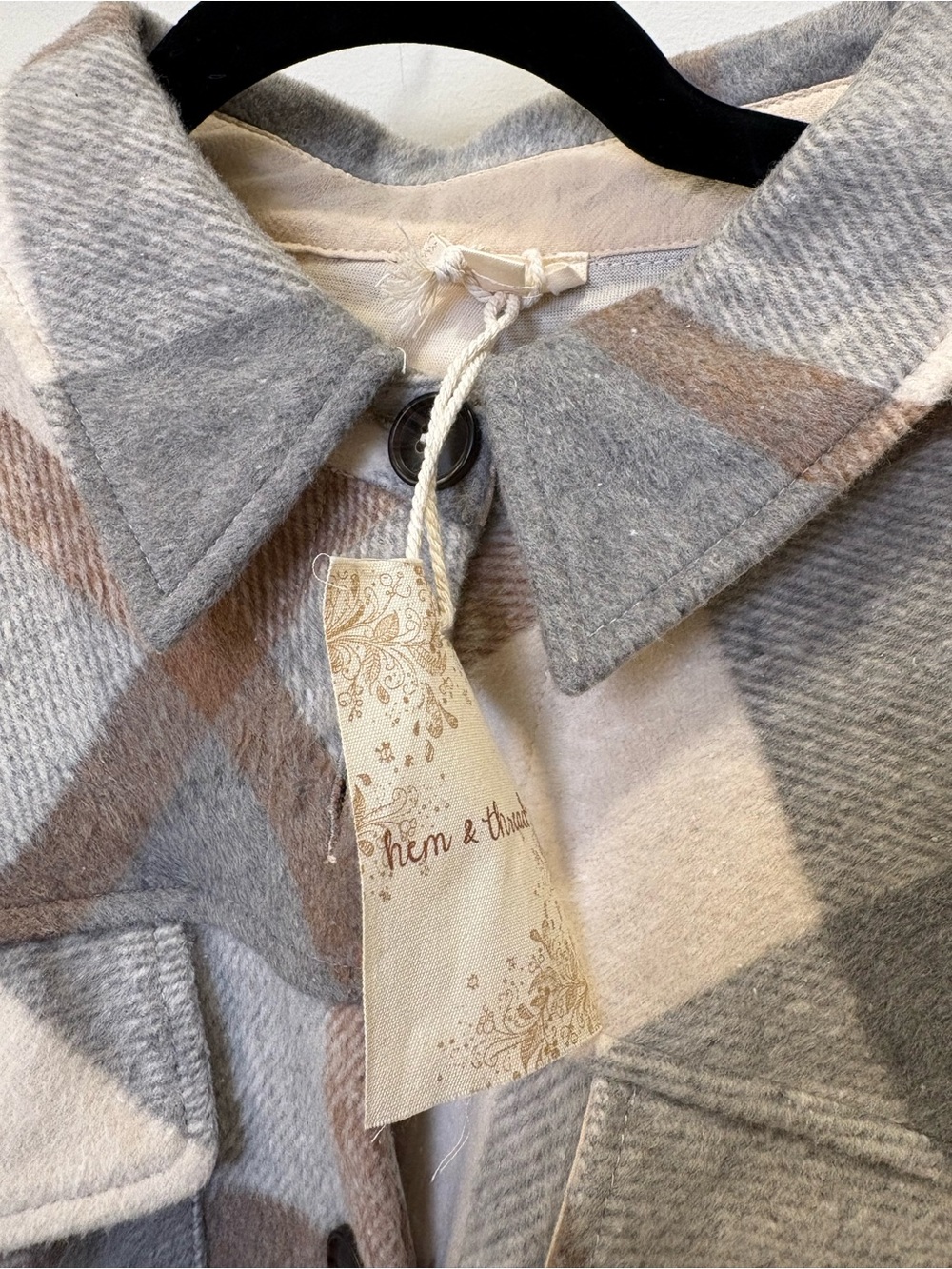NWT Hem & Thread Boutique Plaid Jacket Coat Shacket - Picture 5 of 5